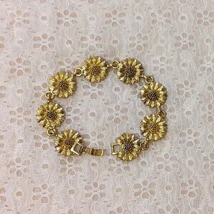 New Multi Sun Flower Links Gold Tone Bracelet Women's Jewelry Gifts